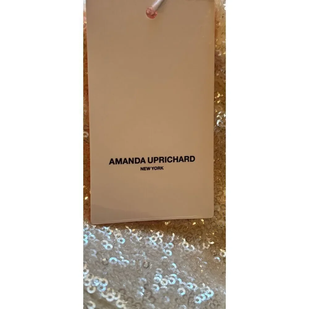 Amanda Uprichard Sequin Midi Dress in Ivory NWT Size Medium